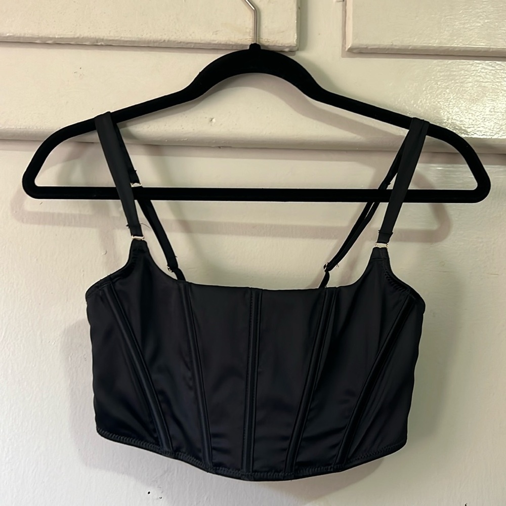 Black corset crop top size small